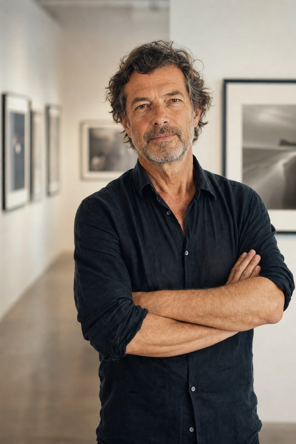 Nathan Richard, photographe et fondateur de Lumière, dans sa galerie